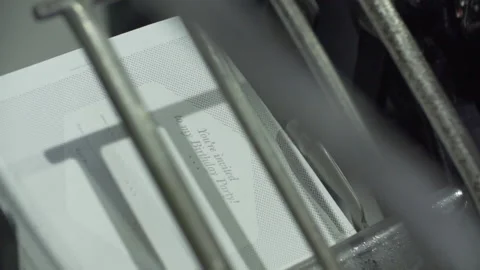 Industrial letterpress machine operating Stock Footage 160520585