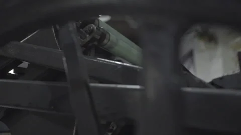 Industrial letterpress machine operating Stock Footage 160521700