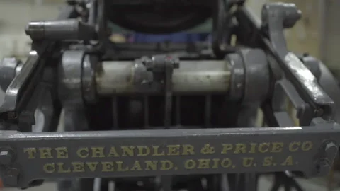 Industrial letterpress machine operating Stock Footage 160521886