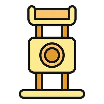 Industrial lifting machine mechanism flat outline icon Ilustración de archivo