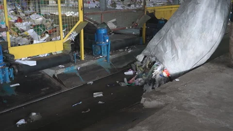 Industrial lines for the processing of solid household waste Stock Footage 164793183