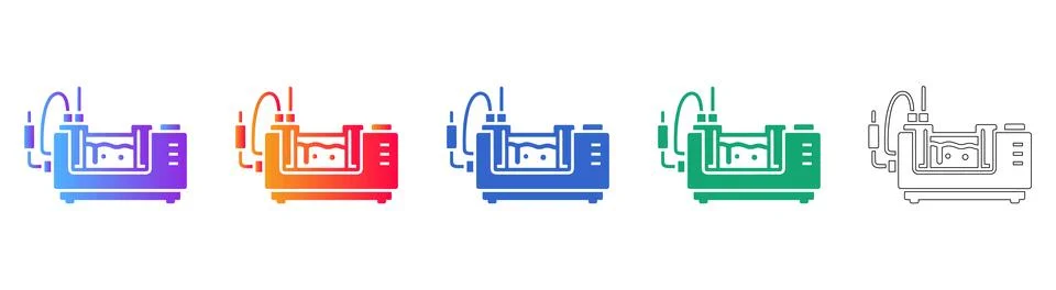 Industrial Liquid Processing System Icons Stock Illustration