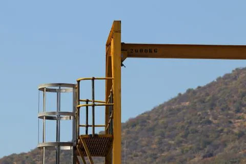 Industrial Loading Hoist Structure With Platform Stock Photos