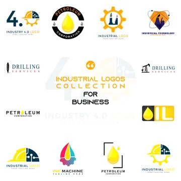 INDUSTRIAL LOGOS COLLECTION Stock Illustration