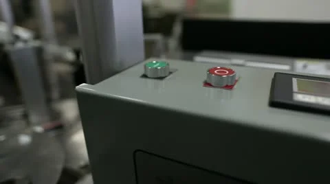 Industrial Machine Buttons Dolly CU Stock Footage 12673223
