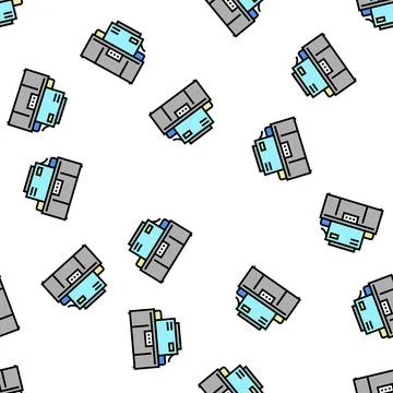 Industrial machine cheese production vector seamless pattern Stock Illustration