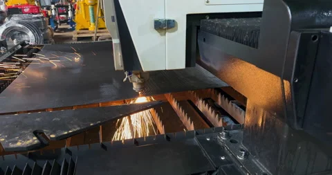 Industrial machine CNC plasma laser. Stock Footage 186942926
