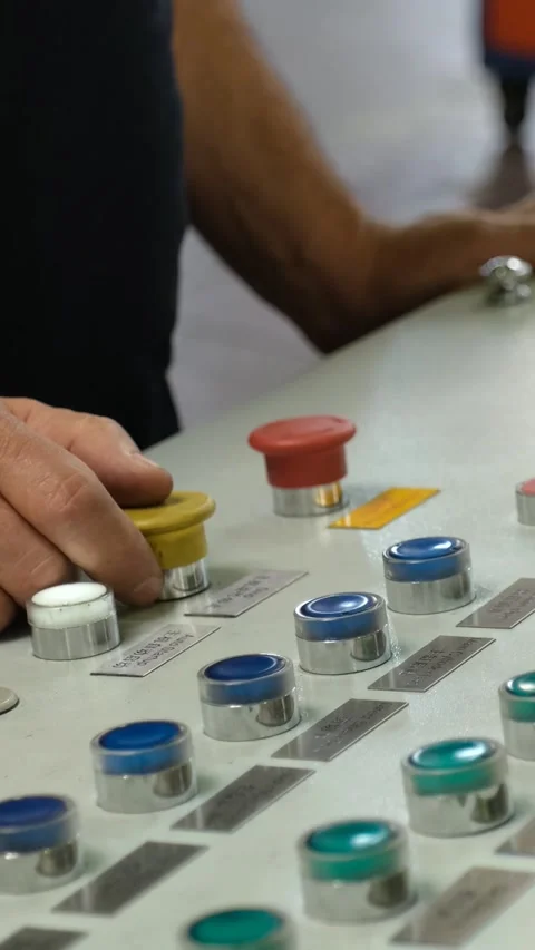 Industrial Machine Control Panel Vertical Video Stock-Footage 334873187