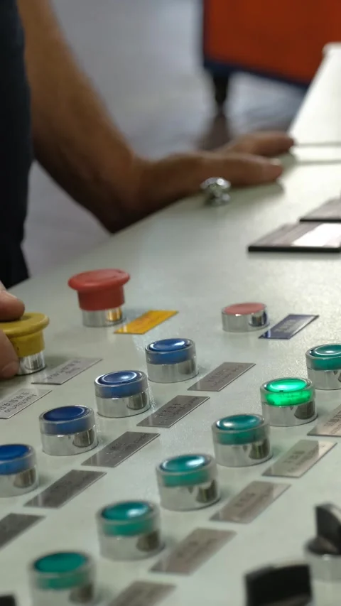 Industrial Machine Control Panel Vertical Video Stock-Footage 334875895