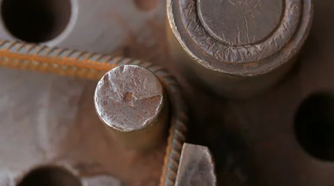 Industrial, machine flexes armature Stock Footage 45595891