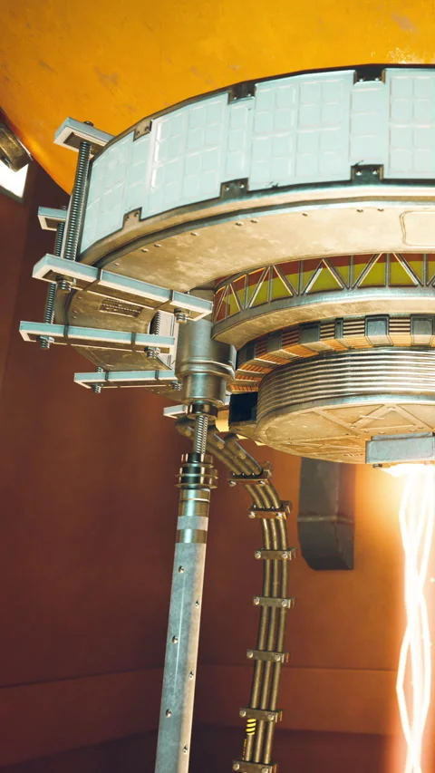 Industrial machine with gears and rotating parts in a workshop setting Stock Footage 341042307