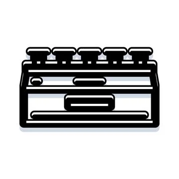 Industrial machine part vector line art illustration Stock Illustration