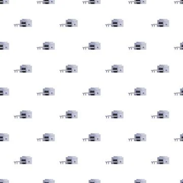 Industrial machine pixel art seamless pattern background Stock Illustration