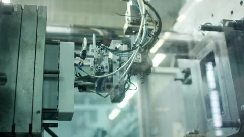 Industrial Machine With Pneumatic Hoses and Fittings, Extreme Close Up Shot Stock-Footage 341434616