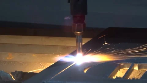 Industrial Machine Precision Cutting Metal Stock Footage 227609826