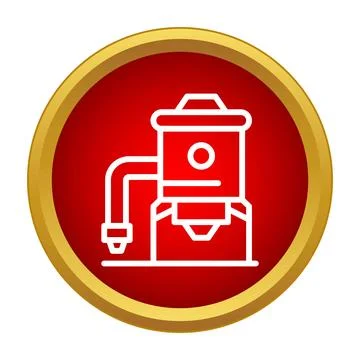 Industrial machine processing material factory production icon Stock Illustration