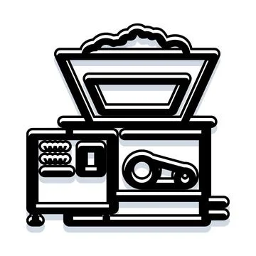 Industrial machine processing material in manufacturing production Stock Illustration