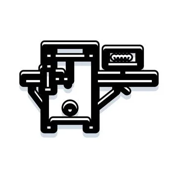 Industrial machine producing threaded material icon design Stockillustratie