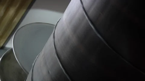 Industrial Machine Spinning Wool Yarn Stock Footage 107806776