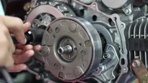 Industrial Machine Work_Metal Spinning Application Machine Stock Footage 210300492