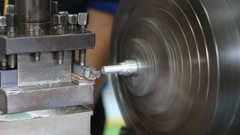 Industrial Machine Work_Metal Spinning Application Machine Stock Footage 210301441