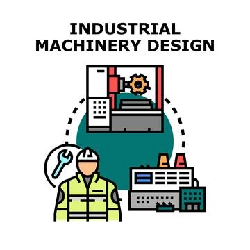 Industrial machinery design concept for engineering development Illustrazione stock
