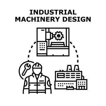 Industrial machinery design concept for engineering development Stock Illustration