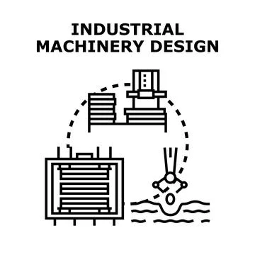 Industrial machinery design developing engineering automation systems Stock-Illustration