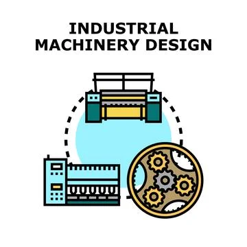 Industrial machinery design developing engineering technologies concept 库存插图