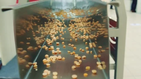 Industrial machinery sorting and mixing bulk pellets indoors Video stock 342604916
