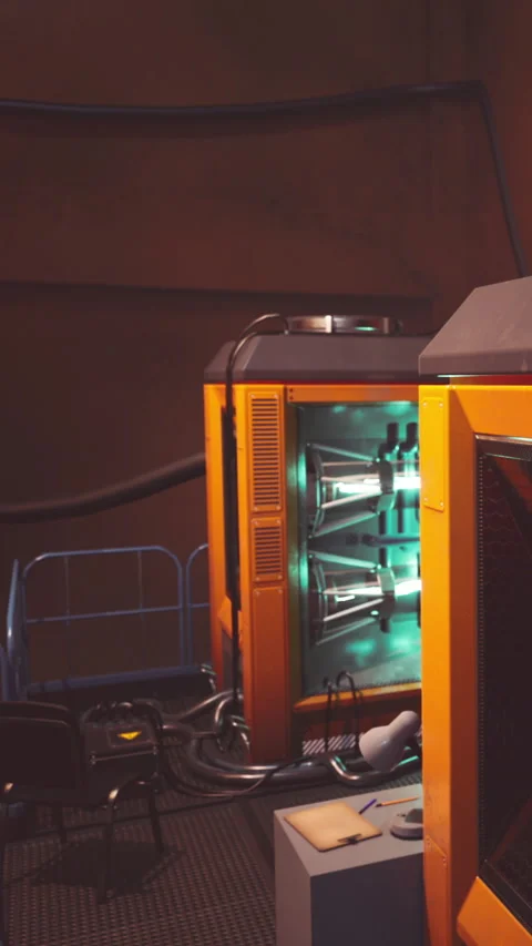 Industrial machinery is used for processing materials in a factory setting Stock Footage 341042496