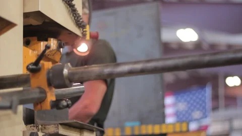 Industrial Machines Anonymous Worker Stock Footage 87891844