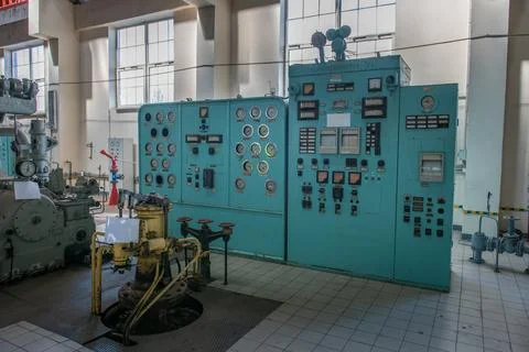 Industrial machines. Internal structure of large thermal power plant. The i.. Stock Photos