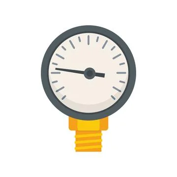 Industrial manometer icon flat vector. Gas pressure Stock Illustration