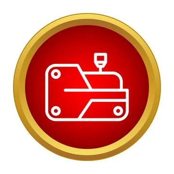 Industrial manufacturing cnc machine process line icon Stock Illustration