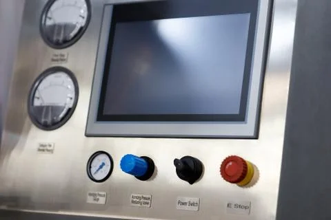 Industrial manufacturing control panel Stock Photos