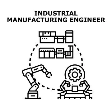 Industrial manufacturing engineer working with modern automation technology Illustrazione stock