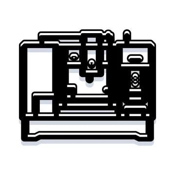 Industrial manufacturing machine processing materials in factory Stockillustratie