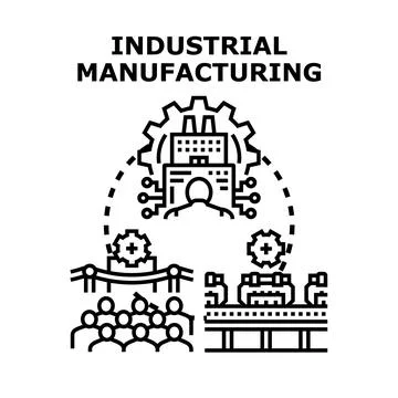 Industrial manufacturing process with automation and innovation Stock Illustration