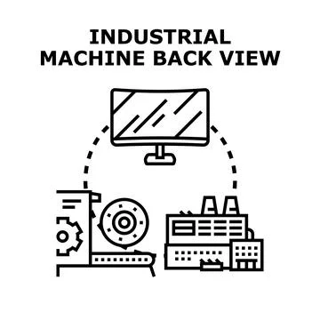 Industrial manufacturing process automation with smart monitoring system Stock Illustration