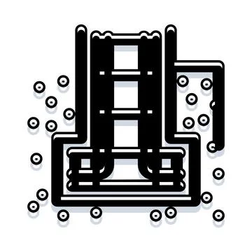 Industrial manufacturing process creating components icon Illustrazione stock