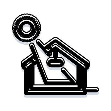 Industrial manufacturing process creating gears and mechanical parts Illustrazione stock