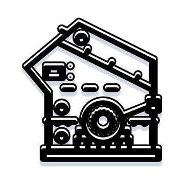 Industrial manufacturing process creating products on assembly line Illustrazione stock