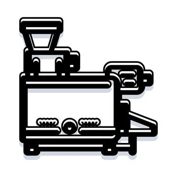 Industrial manufacturing process line with multiple machines Stock Illustration