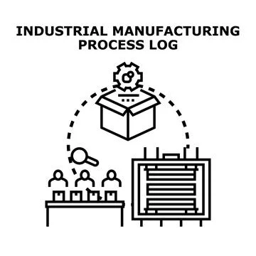 Industrial manufacturing process log concept work 库存插图
