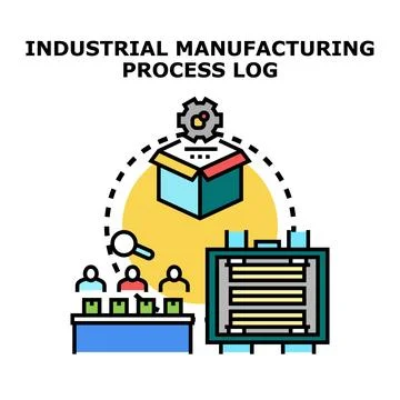 Industrial manufacturing process log concept work 库存插图