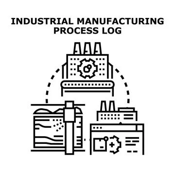 Industrial manufacturing process log vector illustration concept Stock Illustration