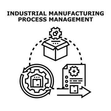 Industrial manufacturing process management vector concept イラスト素材