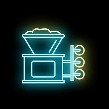 Industrial manufacturing process neon light outlining machine Stock-Illustration