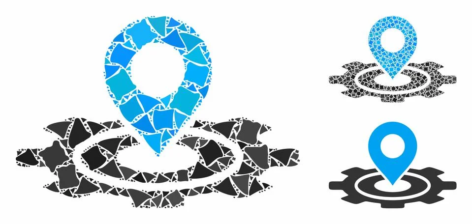 Industrial map marker Composition Icon of Tuberous Elements Illustrazione stock